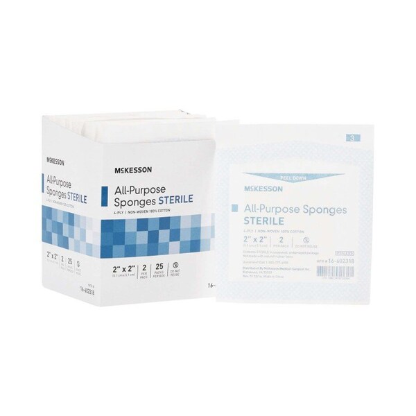 Mckesson Sterile Nonwoven Sponge, 2 x 2 Inch, 3000PK - 16-602318