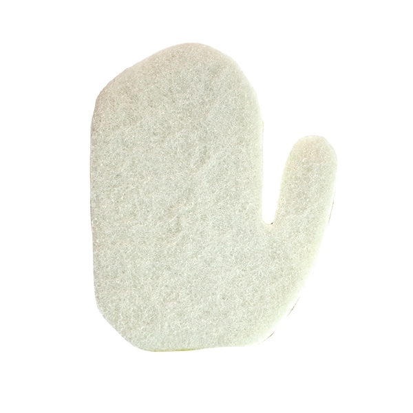 Popular Life Kleen Mitt, Fine Grade Scouring Pad White Mitt Refill, Right Hand - PL-MS-KMWM-5-RHRF-36