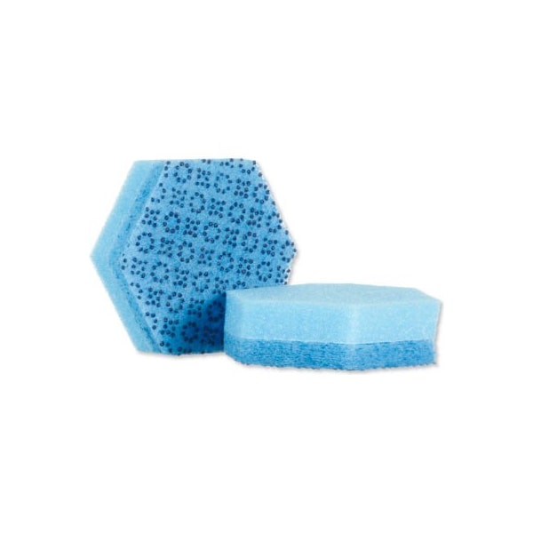 3M Scotch-Brite Low Scratch Scour Sponge 3000Hex, 4-1/2inX3-3/4in, Blue, 16/Carton - 3000HEX