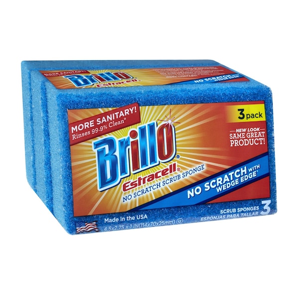 Armaly Brillo Estracell Non-Scratch Scrubber Sponge For Kitchen 4.5 in. L 3 pc - 21034