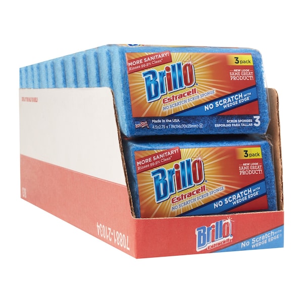 Armaly Brillo Estracell Non-Scratch Scrubber Sponge For Kitchen 4.5 in. L 3 pc - 21034