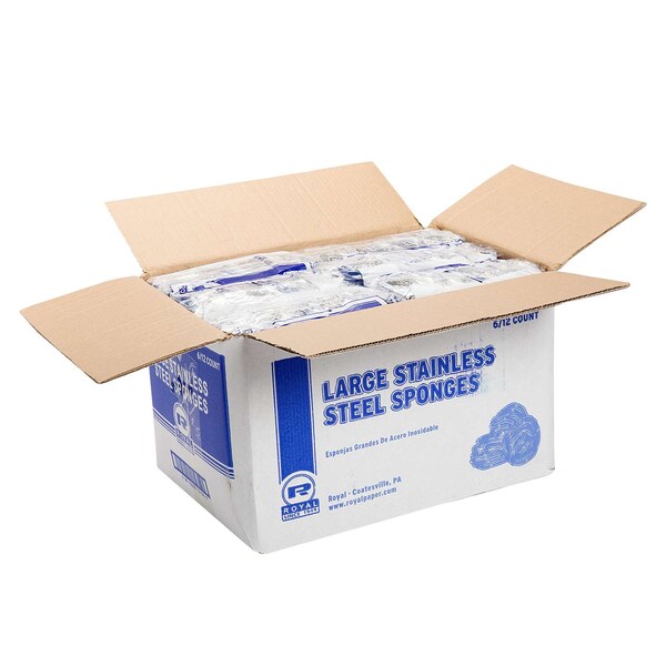 Amercareroyal Royal Large Stainless Steel Sponge, PK72 - S775/6