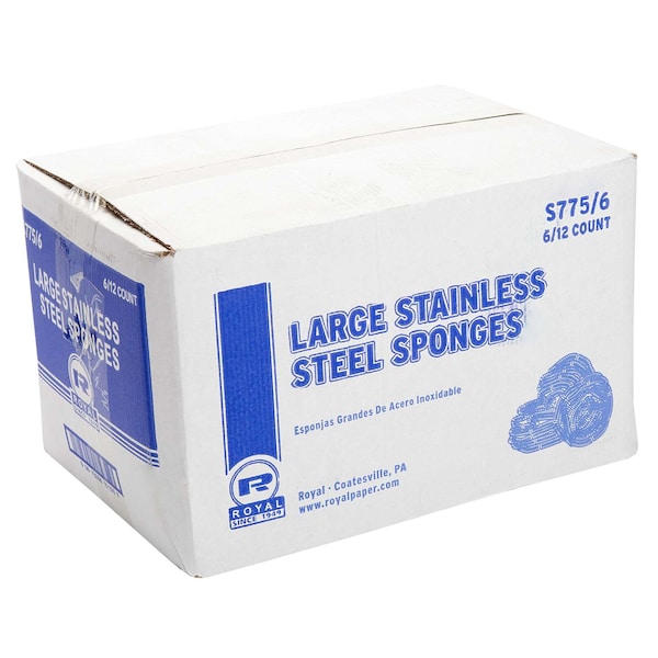 Amercareroyal Royal Large Stainless Steel Sponge, PK72 - S775/6