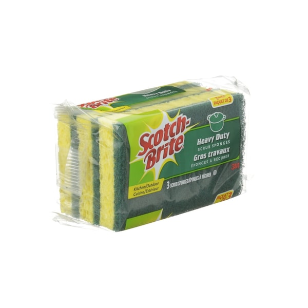 Scotch Scotch-Brite Heavy Duty Sponge For Pots and Pans 4.5 in. L 3 pk - HD-3