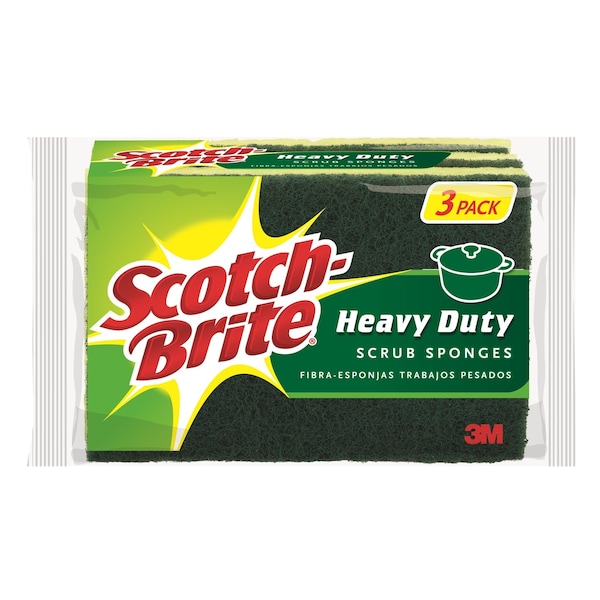 Scotch Scotch-Brite Heavy Duty Sponge For Pots and Pans 4.5 in. L 3 pk - HD-3