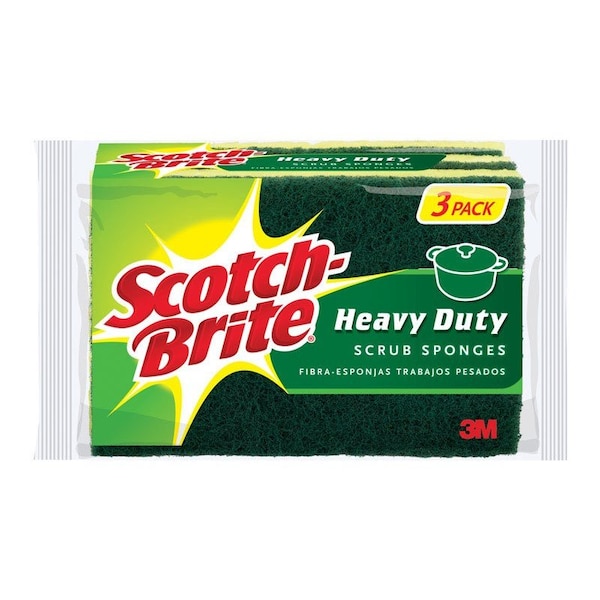 Scotch Scotch-Brite Heavy Duty Sponge For Pots and Pans 4.5 in. L 3 pk - HD-3