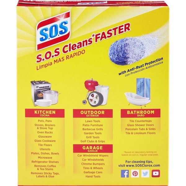 S.O.S. S.O.S Heavy Duty Steel Wool Pads For Multi-Purpose 10 pk - 98032