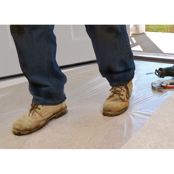 Surface Shields Carpet Protection, 36 In W x 200 Ft L, 2.5 mil Thick Film, Clear, Adhesive Backed - CS36200