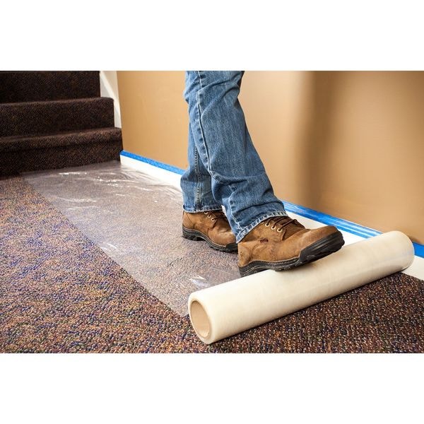 Surface Shields Carpet Protection, 36 In W x 200 Ft L, 2.5 mil Thick Film, Clear, Adhesive Backed - CS36200