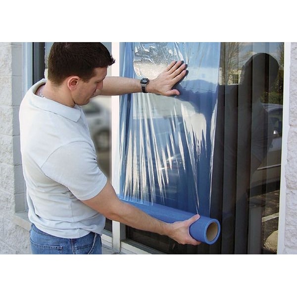 Surface Shields 1.5 mil Thick Window Protection Film, 24 in Wide, 250 ft Length, Polyethylene, Blue - W2B24250