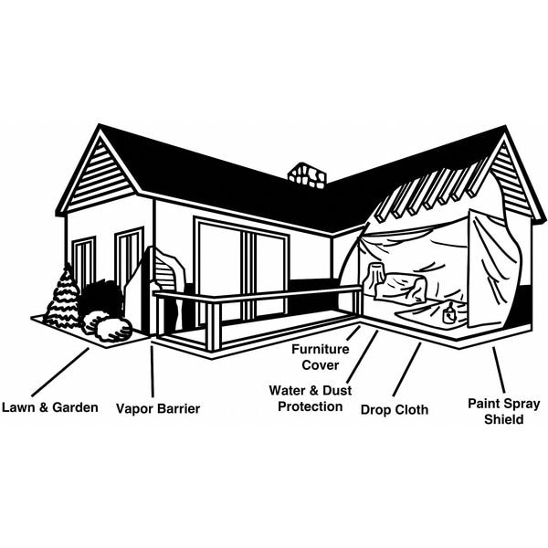 Polar Plastics Film, Construction, 4Mil, Clear, 10x100Ft - C104
