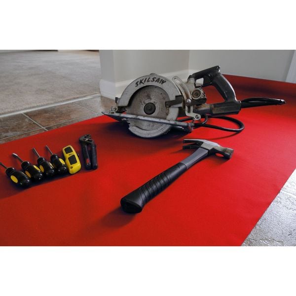 Surface Shields Floor Protection, 27 In. x 20 Ft., Red - NSR2720