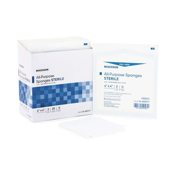 Mckesson Sterile Nonwoven Sponge, 4 x 4 Inch, 1200PK - 16-602317