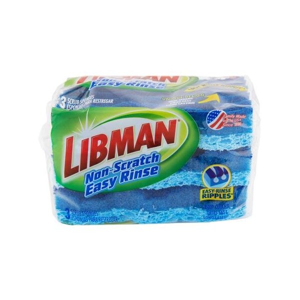 Libman Libman Commercial Light Duty China & Glass sponge, Yellow - - 1075