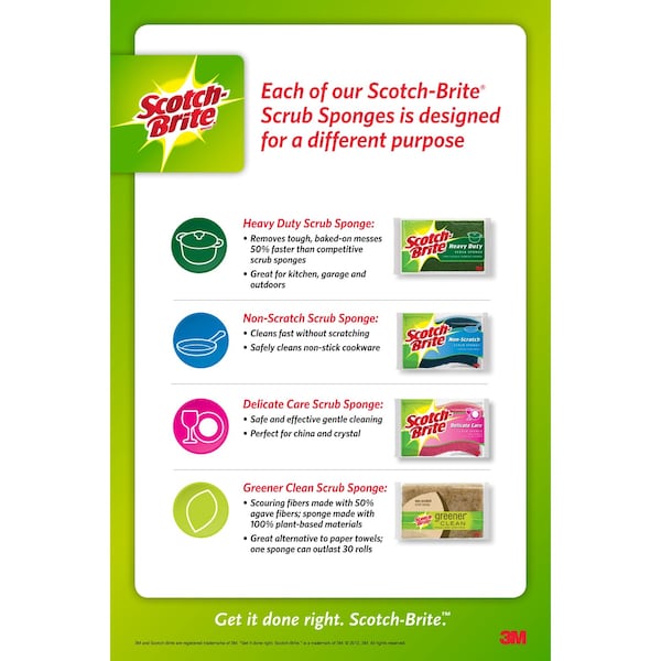 Scotch Scotch-Brite Non-Scratch Sponge For Multi-Purpose 4.4 in. L 3 pk - MP-3-8-D