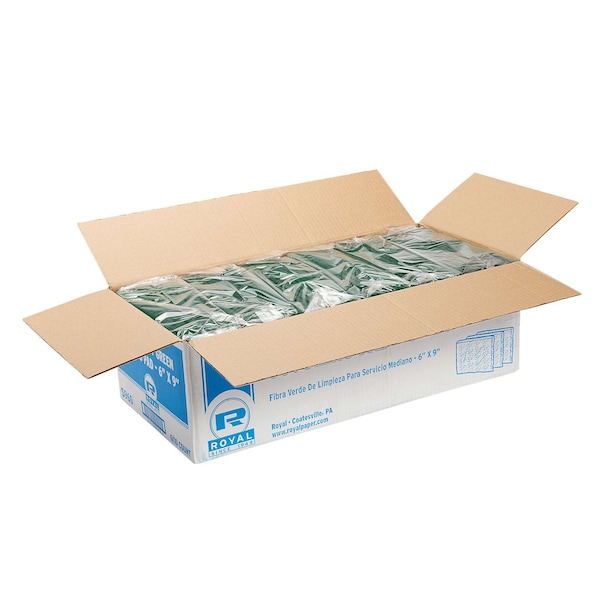 Amercareroyal Royal Medium Duty Green Scouring Pad, PK60 - S960
