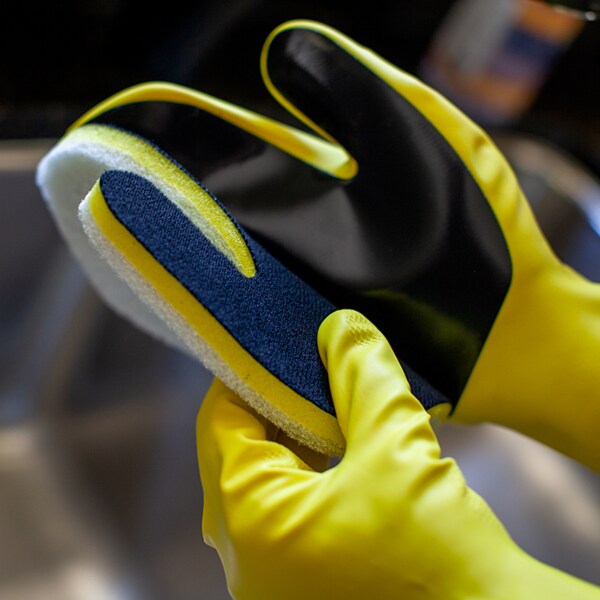 Popular Life Kleen Mitt, Fine Grade Scouring Pad White Mitt, Right Hand - PL-MS-KMWM-5-RHGL