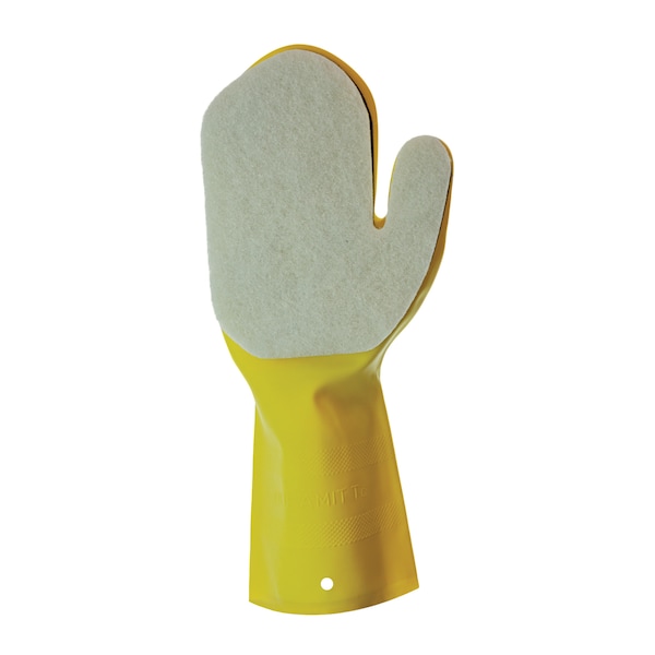 Popular Life Kleen Mitt, Fine Grade Scouring Pad White Mitt, Right Hand - PL-MS-KMWM-5-RHGL