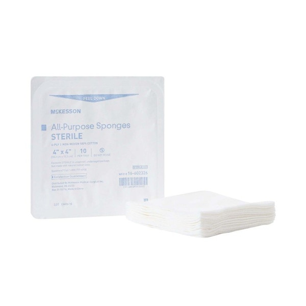 Mckesson Sterile Nonwoven Sponge, 4 x 4 Inch, 960PK - 16-602326