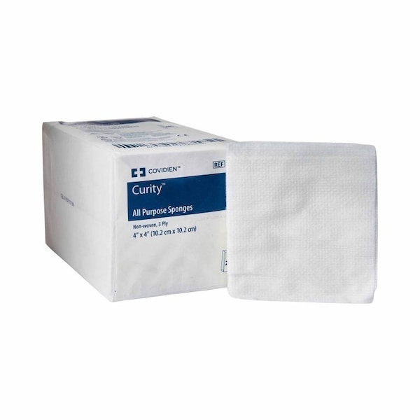 Curity Nonwoven Sponge 4 X 4 Inch, NonSterile 3-Ply Square, 4000PK - 9134