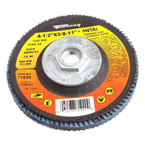 Disco de Láminas Forney, Alta Densidad, Tipo 29, 4-1/2 pulgadas x 5/8 pulgadas-11, ZA40 - 71920