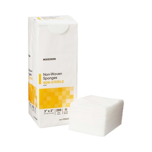 Mckesson NonSterile Nonwoven Sponge, 3 x 3 Inch, 200PK - 93342000