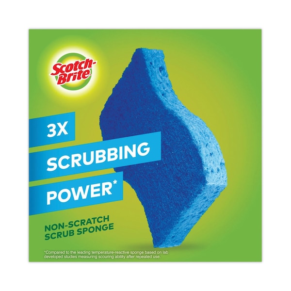Scotch-Brite Non-Scratch Multi-Purpose Scrub Sponge, 4.4 x 2.6, 0.8in. Thick, Blue, 9PK - 5295PK