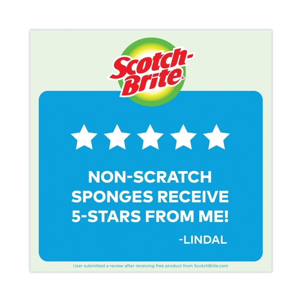 Scotch-Brite Non-Scratch Multi-Purpose Scrub Sponge, 4.4 x 2.6, 0.8in. Thick, Blue, 9PK - 5295PK