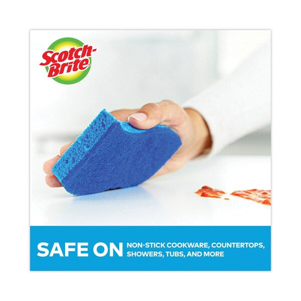 Scotch-Brite Non-Scratch Multi-Purpose Scrub Sponge, 4.4 x 2.6, 0.8in. Thick, Blue, 9PK - 5295PK