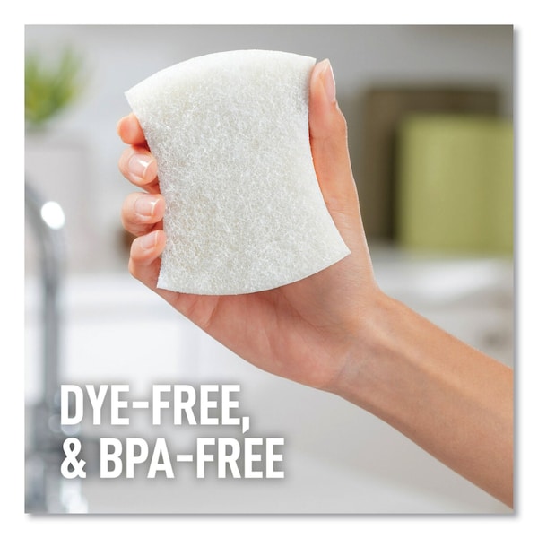 Scotch-Brite Greener Clean Non-Scratch Scrub Sponge, 2.6 x 3.3, 0.7in. Thick, White, 6PK - 7100290027
