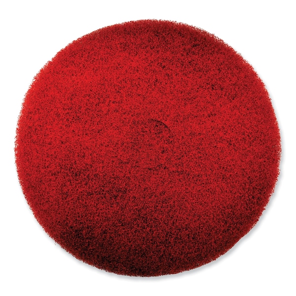Sc Johnson Professional EZ CARE Heavy Duty Scrub Pad, 16 in. Diameter, Red/Gray, 5PK - 319310