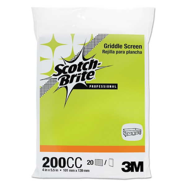 Scotch-Brite Professional Griddle Screen, 4 x 5.5, Gray, PK200 PK - 200CC