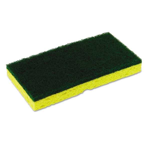 Continental Commercial Products Medium-Duty Scrubber Sponge, 3 1/8 x 6 1/4", Yellow/Green, 5/PK, PK8 - SS652