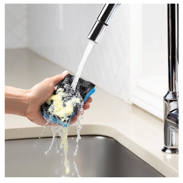 O-Cedar Scrunge Heavy-Duty Sponge, 7-1/2 in L, 5 in W, Blue - 148377