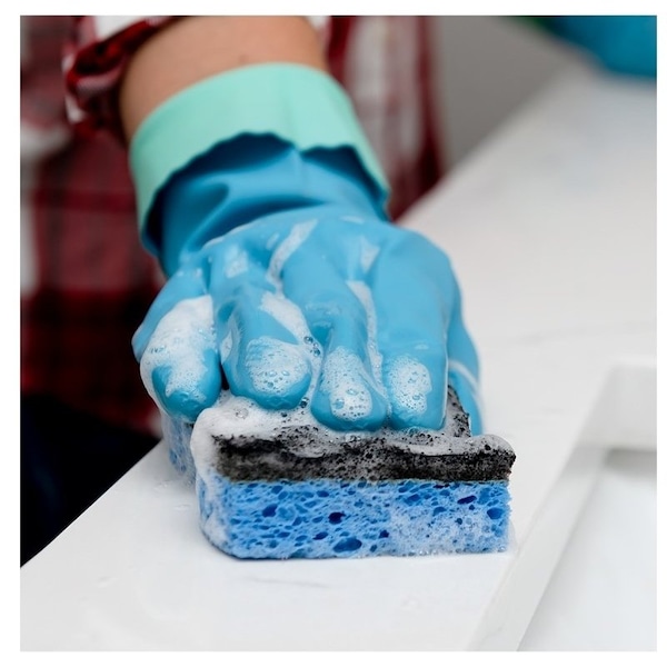 O-Cedar Scrunge Heavy-Duty Sponge, 7-1/2 in L, 5 in W, Blue - 148377