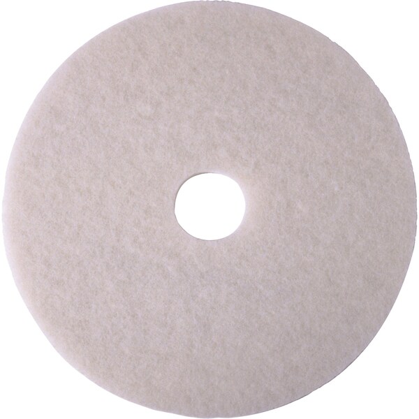 3M Floor Polishing Pads, 14", White, PK 5 - MMM4100N14