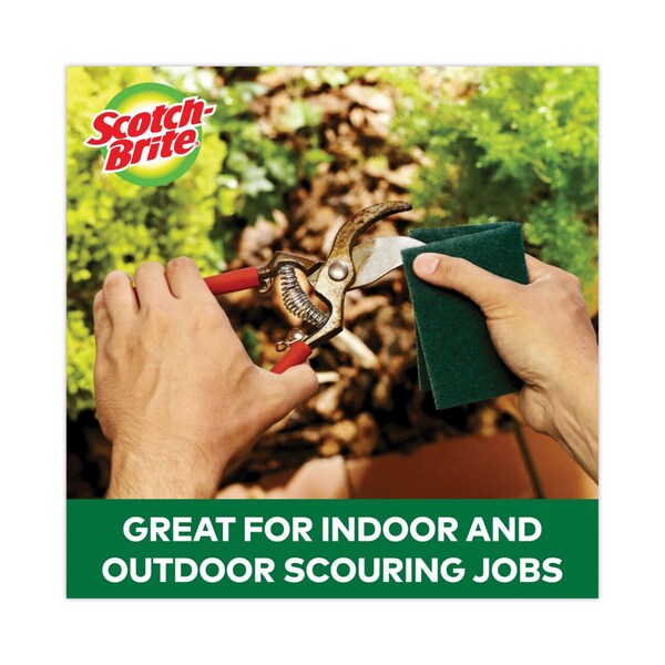 Scotch-Brite Heavy-Duty Scouring Pad, 3.8 x 6, Green, PK5, 5PK - 2265