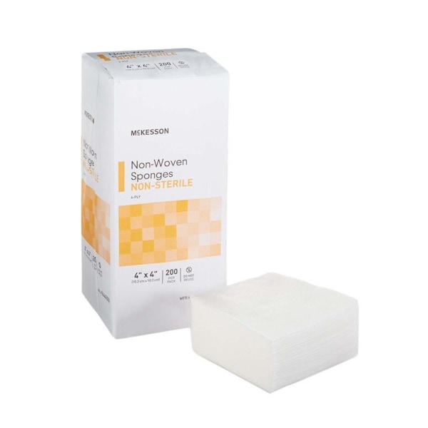 Mckesson NonSterile Nonwoven Sponge, 4 x 4 Inch, 200PK - 94442000