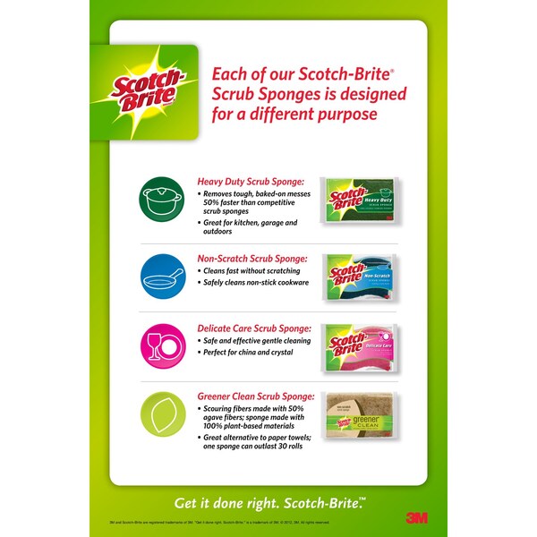 3M Scotch-Brite Delicate	 Light Duty Sponge For Multi-Purpose 4.4 in. L 3 pk - DD-3-8