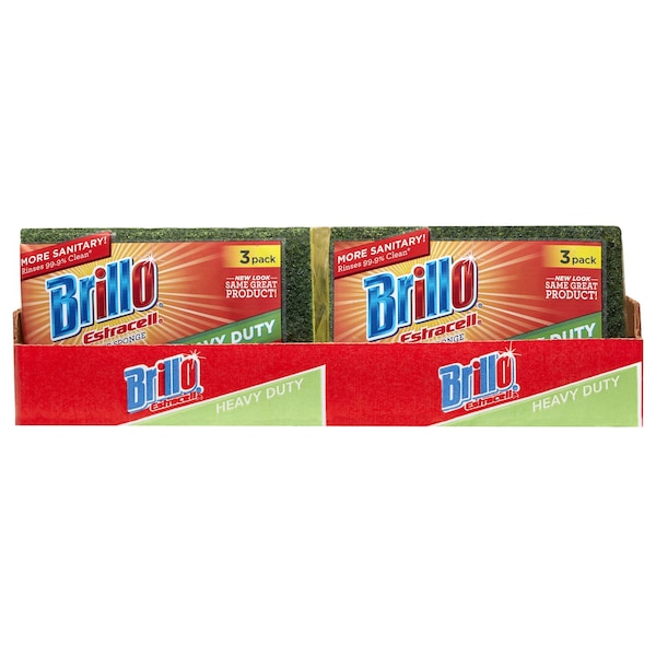 Armaly Brillo Estracell Heavy Duty Scrubber Sponge For All Purpose 4.5 in. L 3 pc - 21031