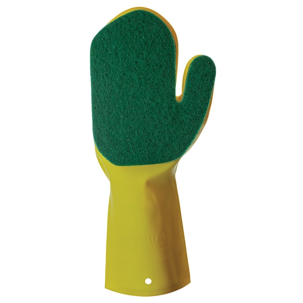 Popular Life Kleen Mitt, Medium Grade Scouring Pad, Green Mitt, Right Hand - PL-MS-KMGM-3-RHGL