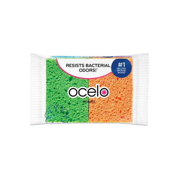 3M ocelo Vibrant Color Sponges, 4-3/4X 3X3/5, Assorted Colors, 4/Pack - 7274FD