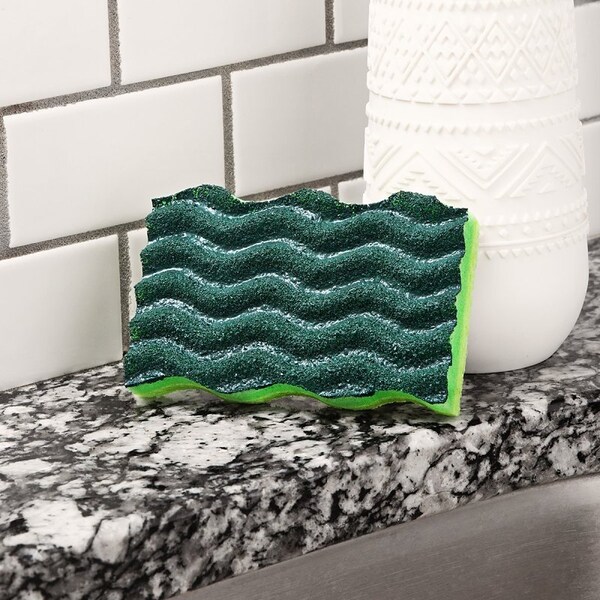 The Libman Co Libman Sponge, 4-1/2 in L, 3 in W, 1 in Thick, Green - 1077