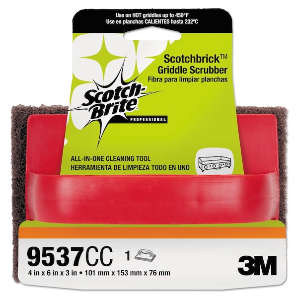 Scotch-Brite Professional Scotchbrick Griddle Scrubber, 4 x 6 x 3, Red/Brown, PK12 - 9537