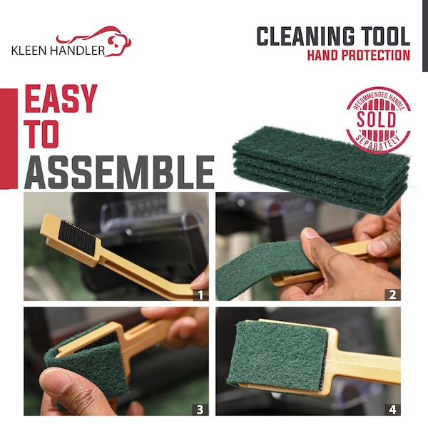 Kleen Handler 60 Pcs Slicer EZ Scrub Pads, Electric Blade Cleaner for Deli Slicing Machines & Mandolin Slicers - BLKH-ES-SSP-GR-60-1