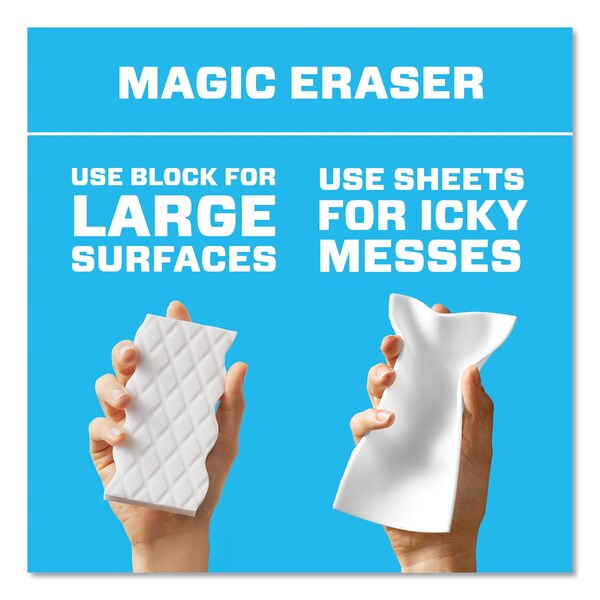 Mr. Clean Magic Eraser Sheets, 3.5 x 5.8, 0.03" Thick, White, PK16, 16PK - 90618PK