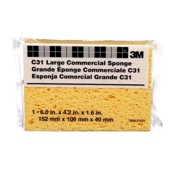 Scotch 3M Commercial/Light Duty Sponge For All Purpose 6 in. L 1 pk - 7449-T