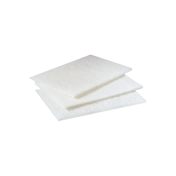 3M 3M™ Scotch Brite™ Scouring Pad 98, 6" x 9", White, 60/Case - MROS3M134