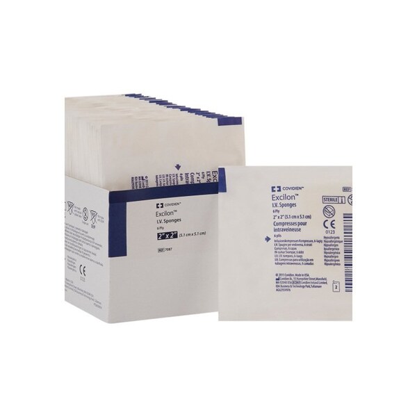 Excilon I.V. Sponge, 6-Ply, Nonwoven 2 X 2 Inch Sterile, 7087 - 7087-