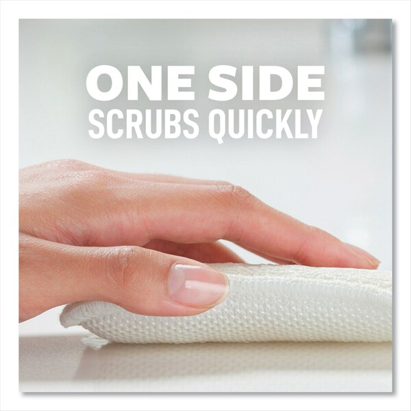 Scotch-Brite Greener Clean Dual Action Scrub and Wipe, 2.8 x 4.7, 0.7in. Thick, White, 2PK - 7100283043